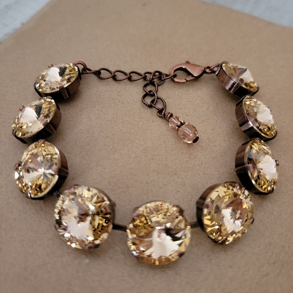Austrian Crystal Bracelet in Antique Copper - Picture 9 of 9